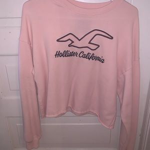Hollister baby pink cropped crewneck